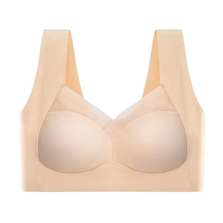 Women Padded Front Buckle Lift Bras Invisible Seamless Wire-free