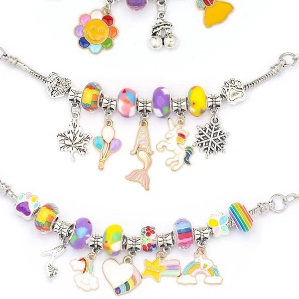Jewelry Making Kit for Kids Charm Bracelet Necklaces Present Alloy Beads  Set DIY Beads Toys for Children Bracelet Gift for Girl - Realistic Reborn  Dolls for Sale